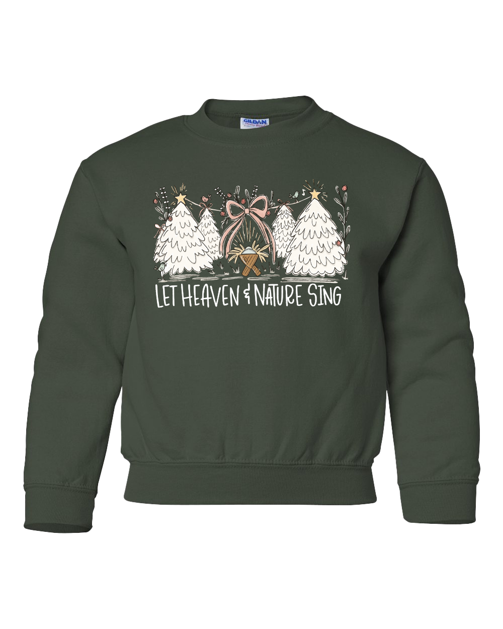 Let Heaven & Nature Sing Youth Fleece Crewneck Sweatshirt (Forest)