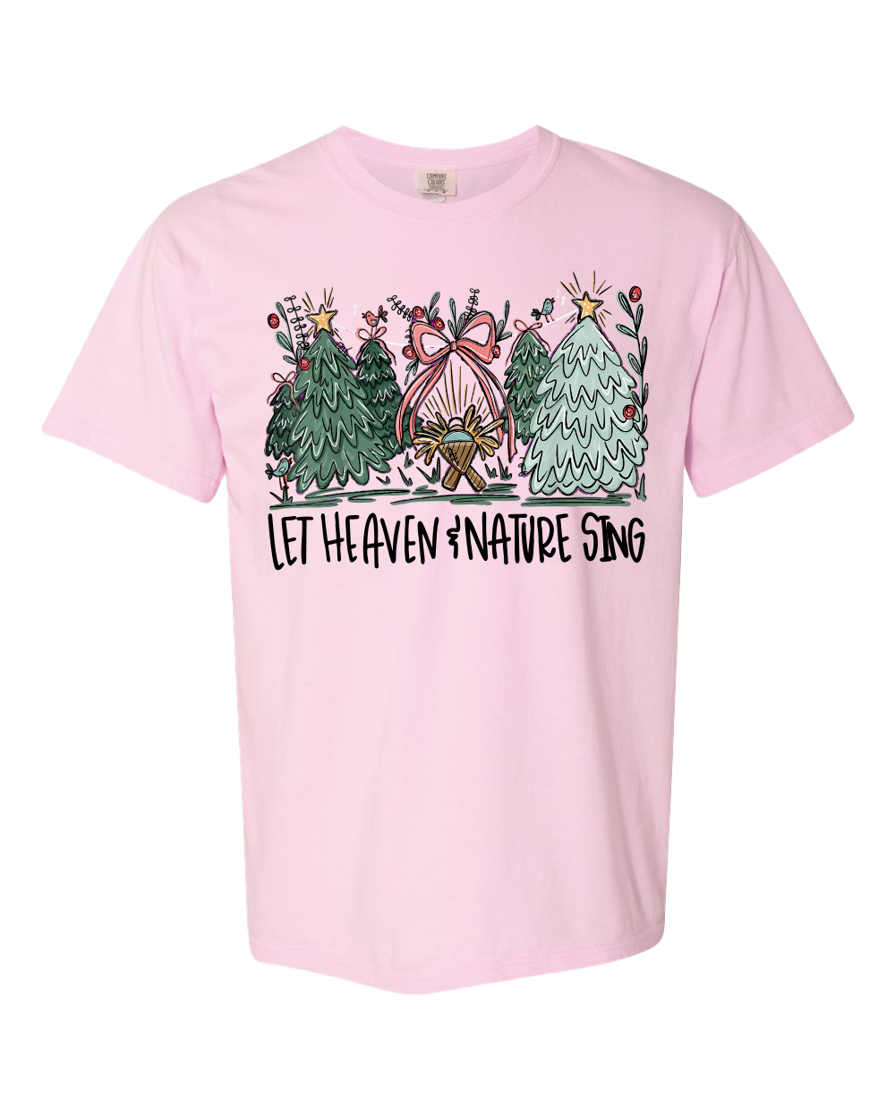 Let Heaven & Nature Sing Youth Unisex Garment-Dyed Heavyweight T-Shirt (Pink)
