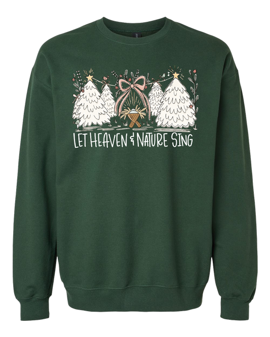 Let Heaven & Nature Sing Fleece Crewneck Sweatshirt ( Forest )