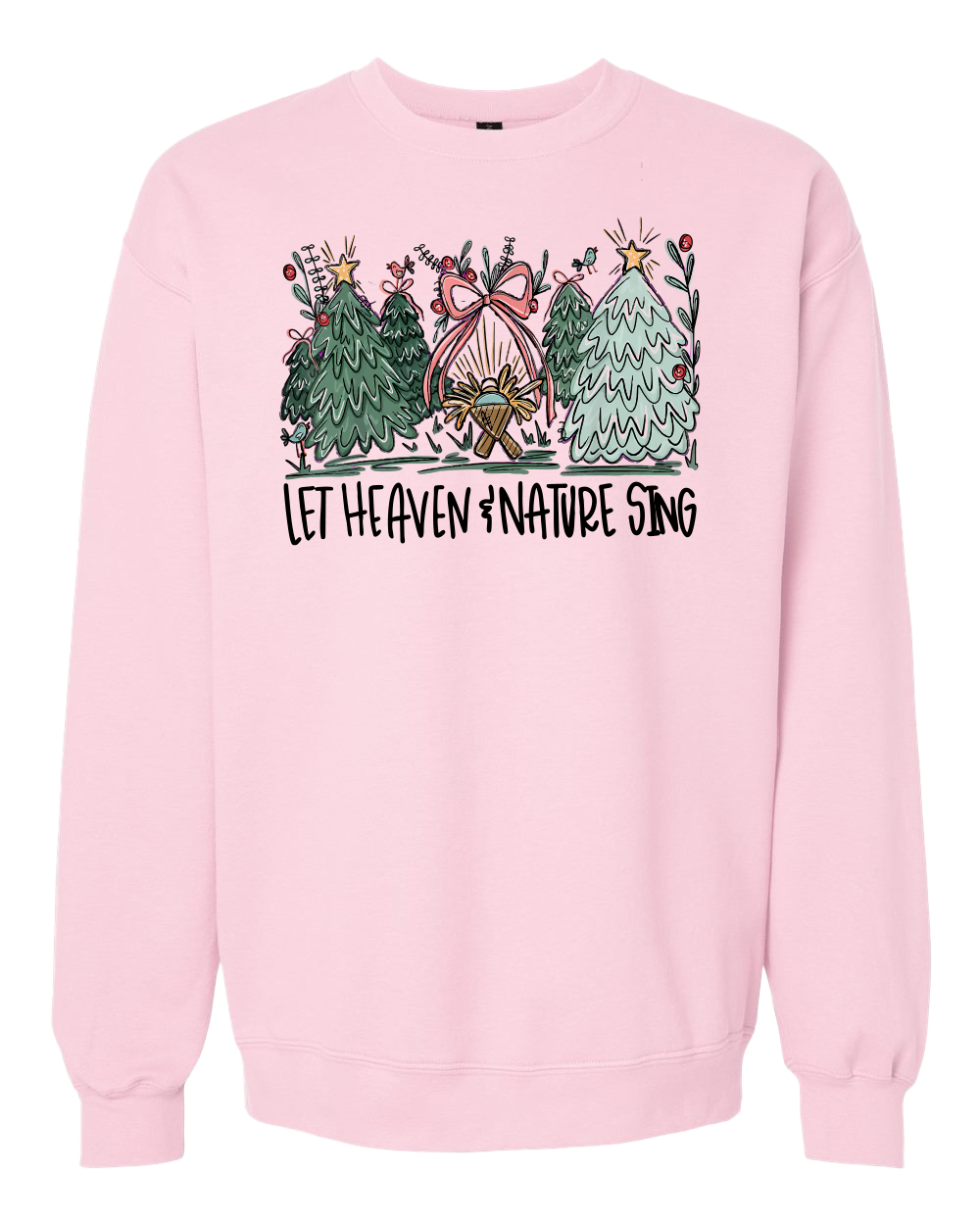 Let Heaven & Nature Sing Fleece Crewneck Sweatshirt (Pink)