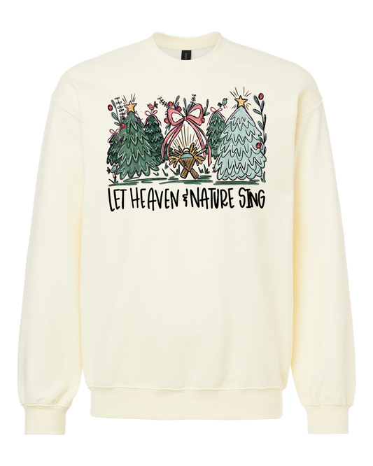 Let Heaven & Nature Sing Fleece Crewneck Sweatshirt (Off White)
